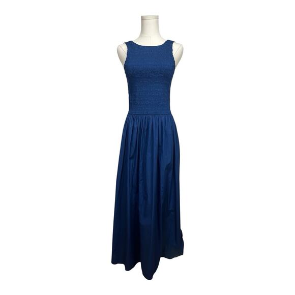 Madewell Dresses & Skirts - $148 NWT Madewell Melody Scoopback Smocked Midi Dress Women's Size XS Blue NV423